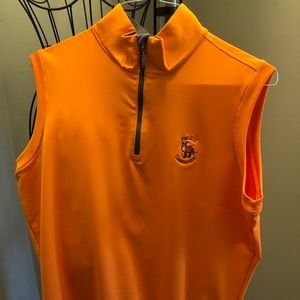 Carnoustie Performance Lightweight Orange 1/4 zip front Golf Vest - Mens Medium